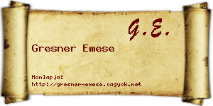 Gresner Emese névjegykártya